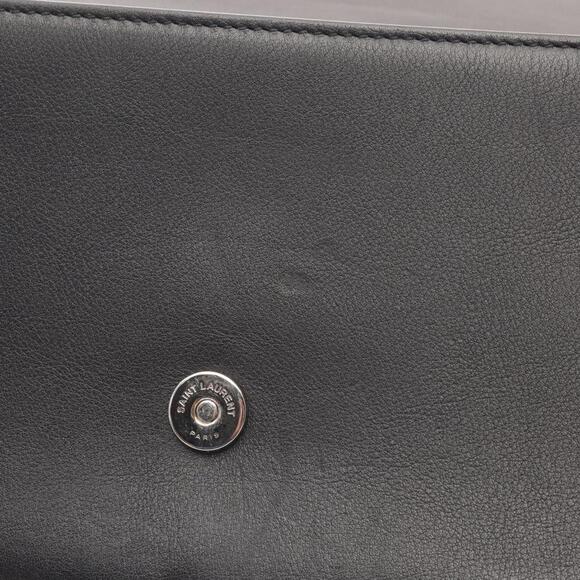 SAINT LAURENT Black Monogram Leather Clutch Bag - Picture 6 of 9